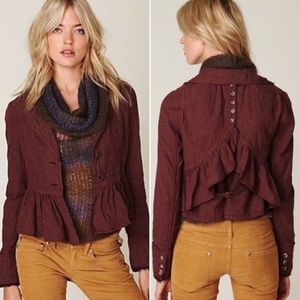 *SOLD* Free People cropped peplum jacket